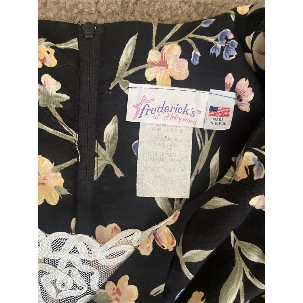 Vintage 90s Fredericks of Hollywood Maxi Dress 13/14 Floral Cottage/Grannycore - Picture 5 of 9